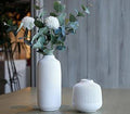 Nordic Ribbed Ceramic Flower Vase for Modern Home Decor